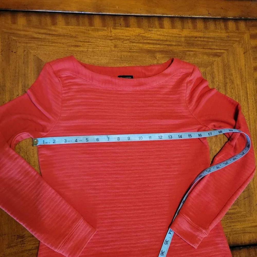 Talbots Orange Ribbed Lightweight Sweater
